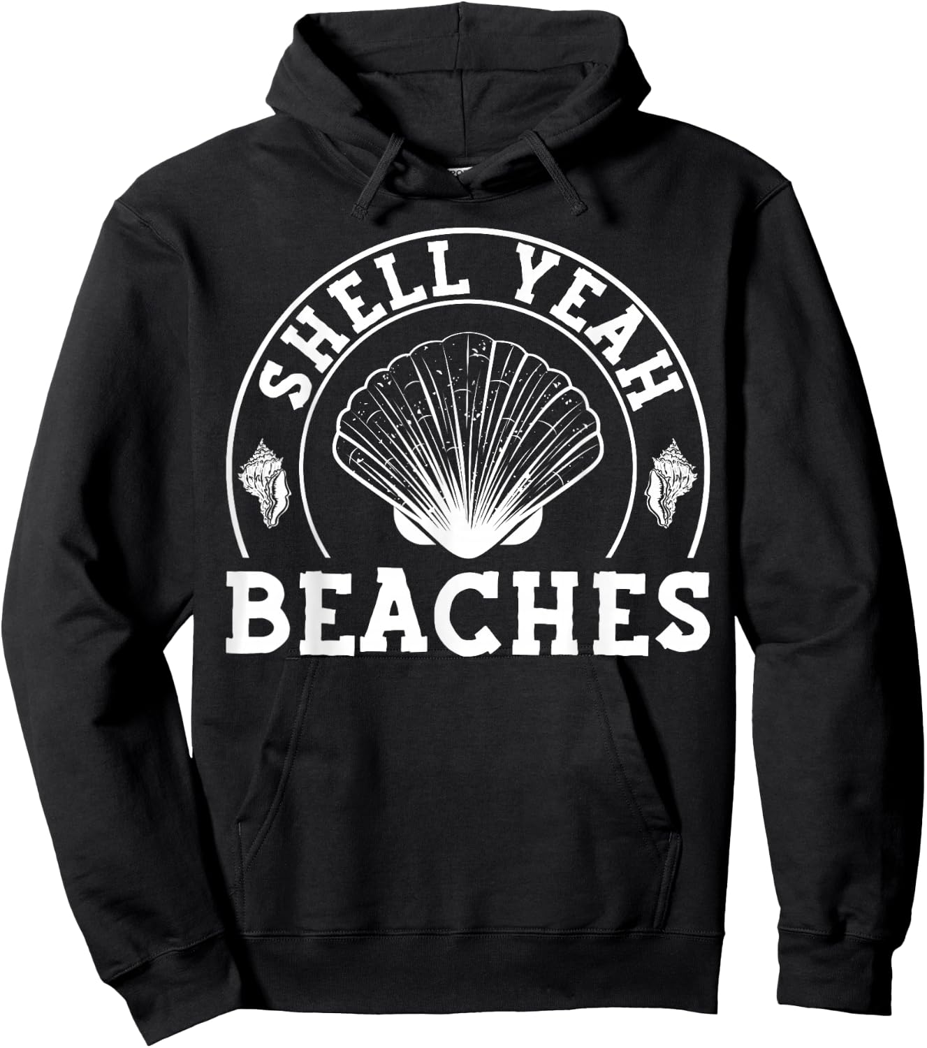 Shell Yeah Beaches - Shell Collecting Funny Seashell Hoodie - Hoodie | Black
