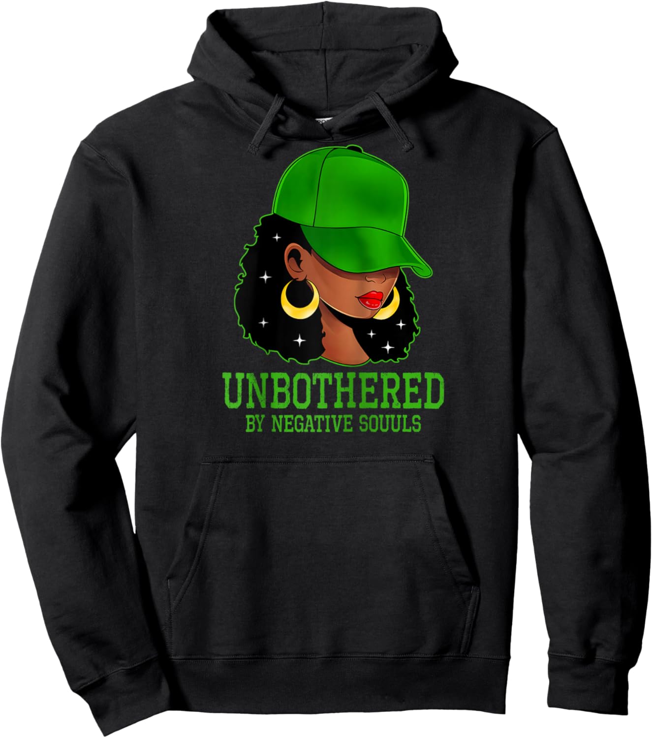 African American Afro Queen Cap Hat Black Woman Unbothered Raglan Baseball Hoodie - Hoodie | Black