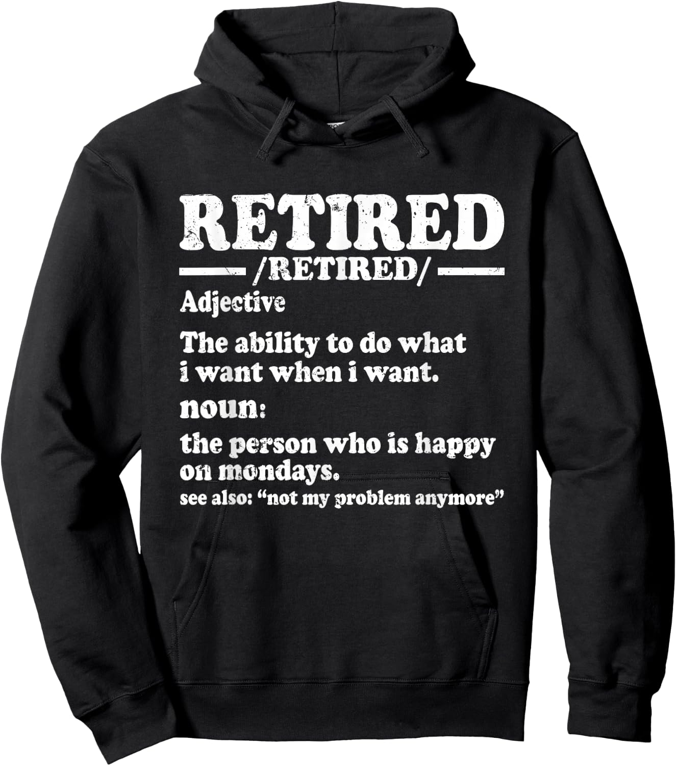 Retired Definition Funny Retirement Gifts 2024 Hoodie - Hoodie | Black