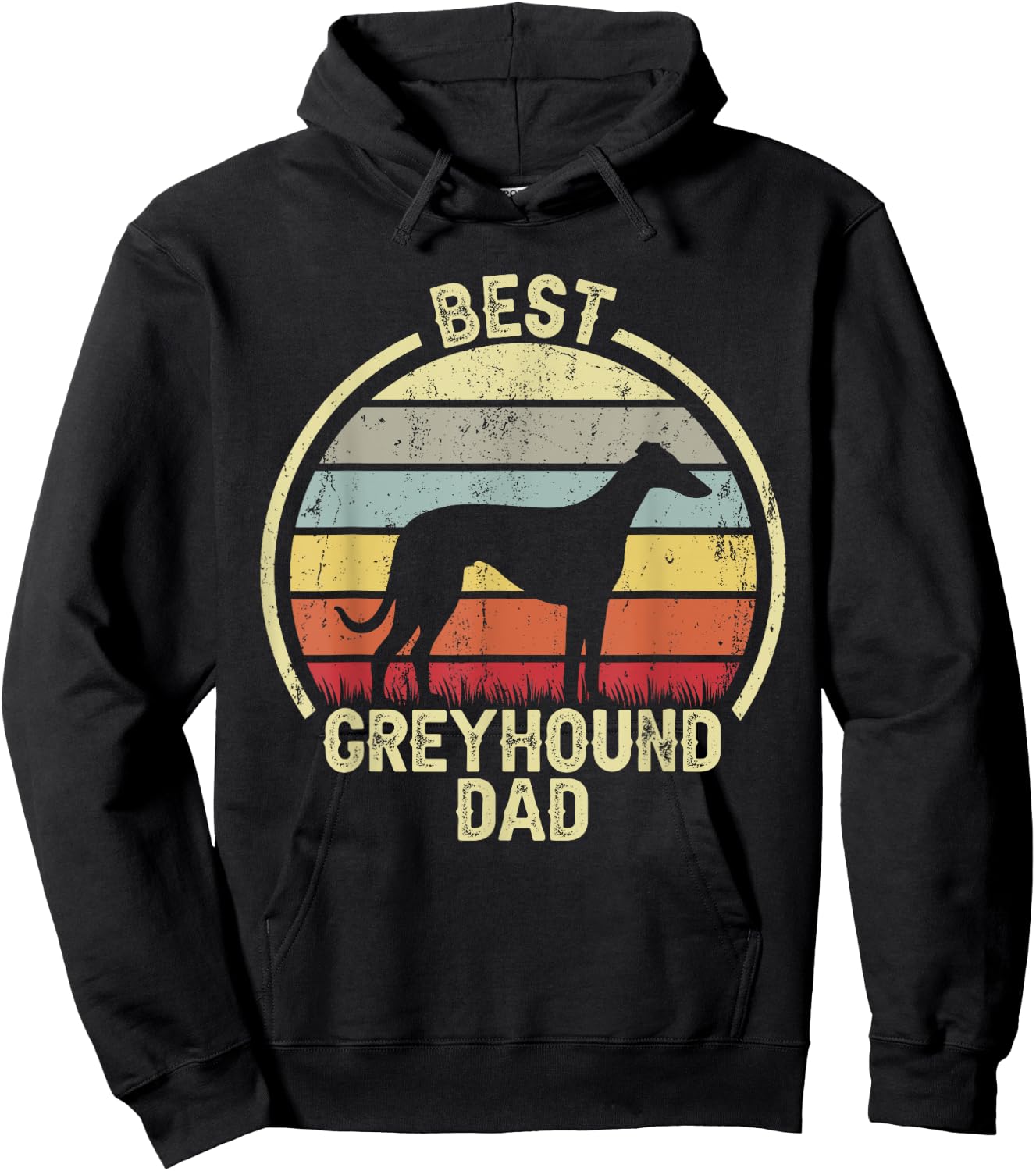 Best Dog Father Dad - Vintage Greyhound Hoodie - Hoodie | Black
