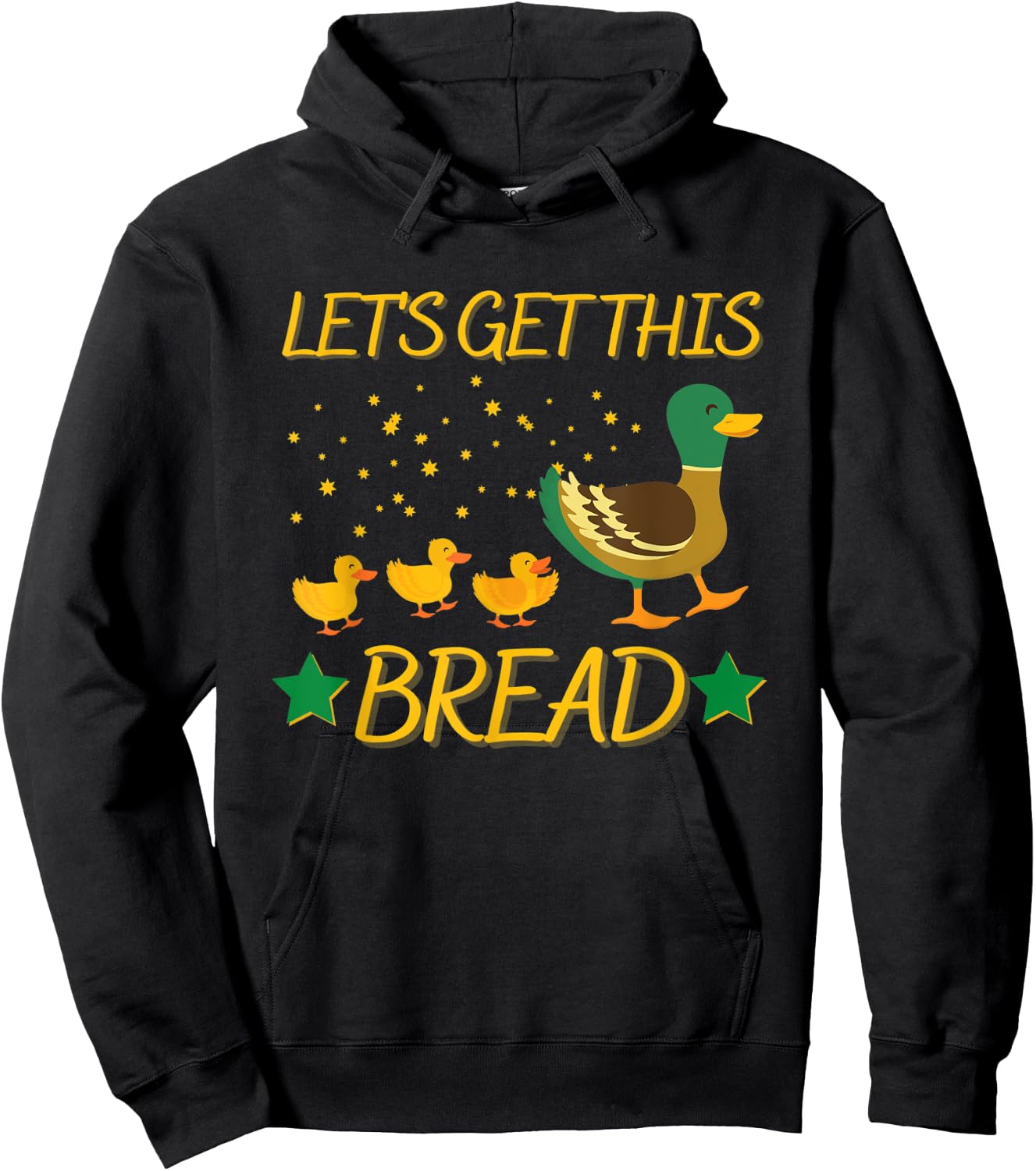Funny Duck Family Cartoon: Let's Get This Bread Hoodie - Hoodie | Black