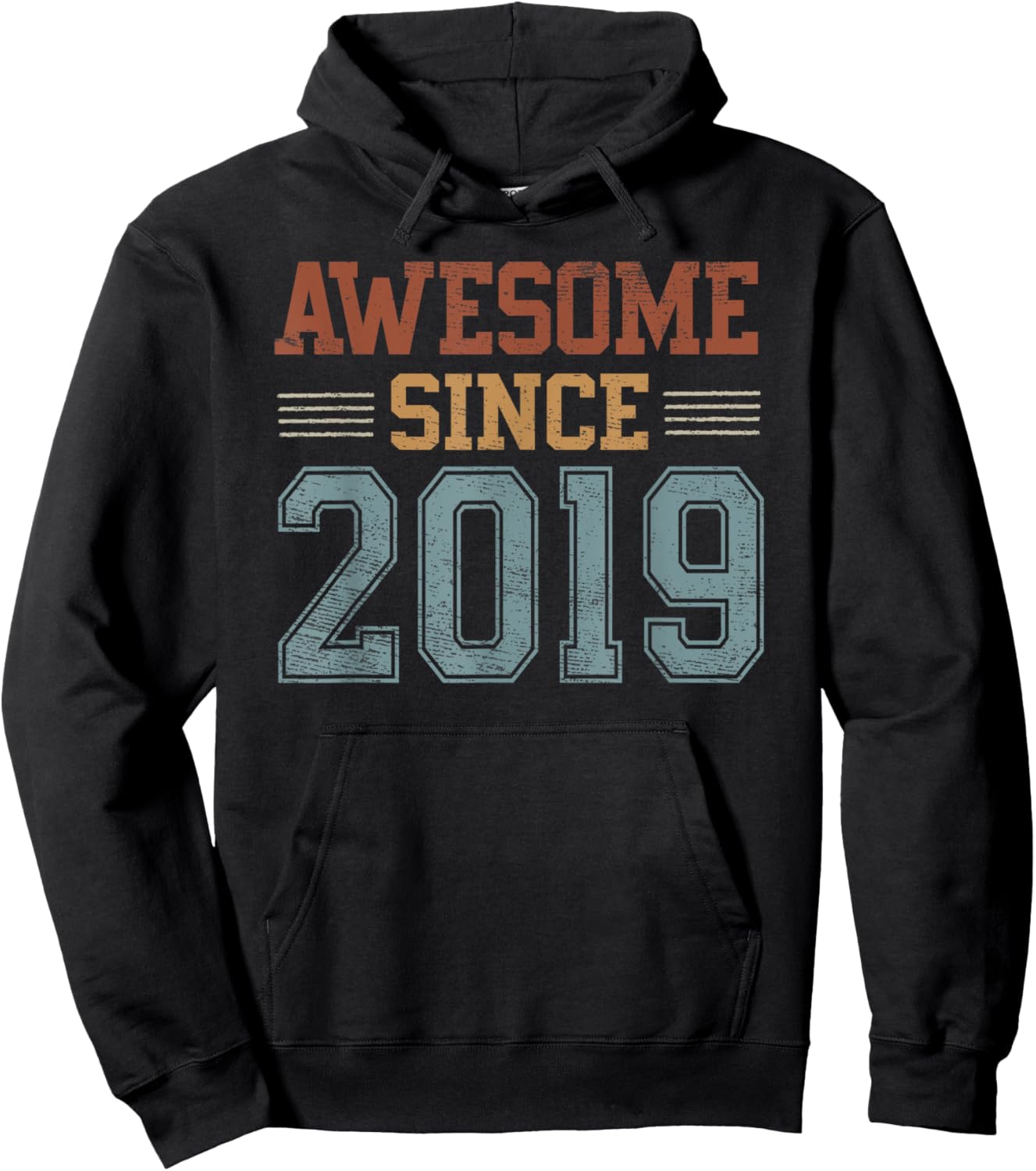 Awesome Since 2019 6th Birthday 6 Year Old Boy Girl Hoodie - Hoodie | Black