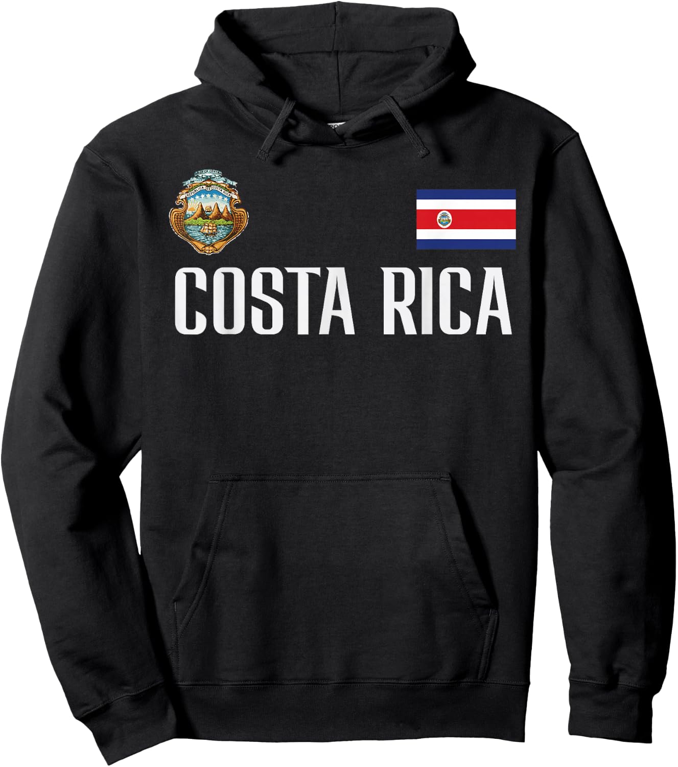 Costa Rica Flag Football Soccer Fan Men Women Kids Hoodie - Hoodie | Black