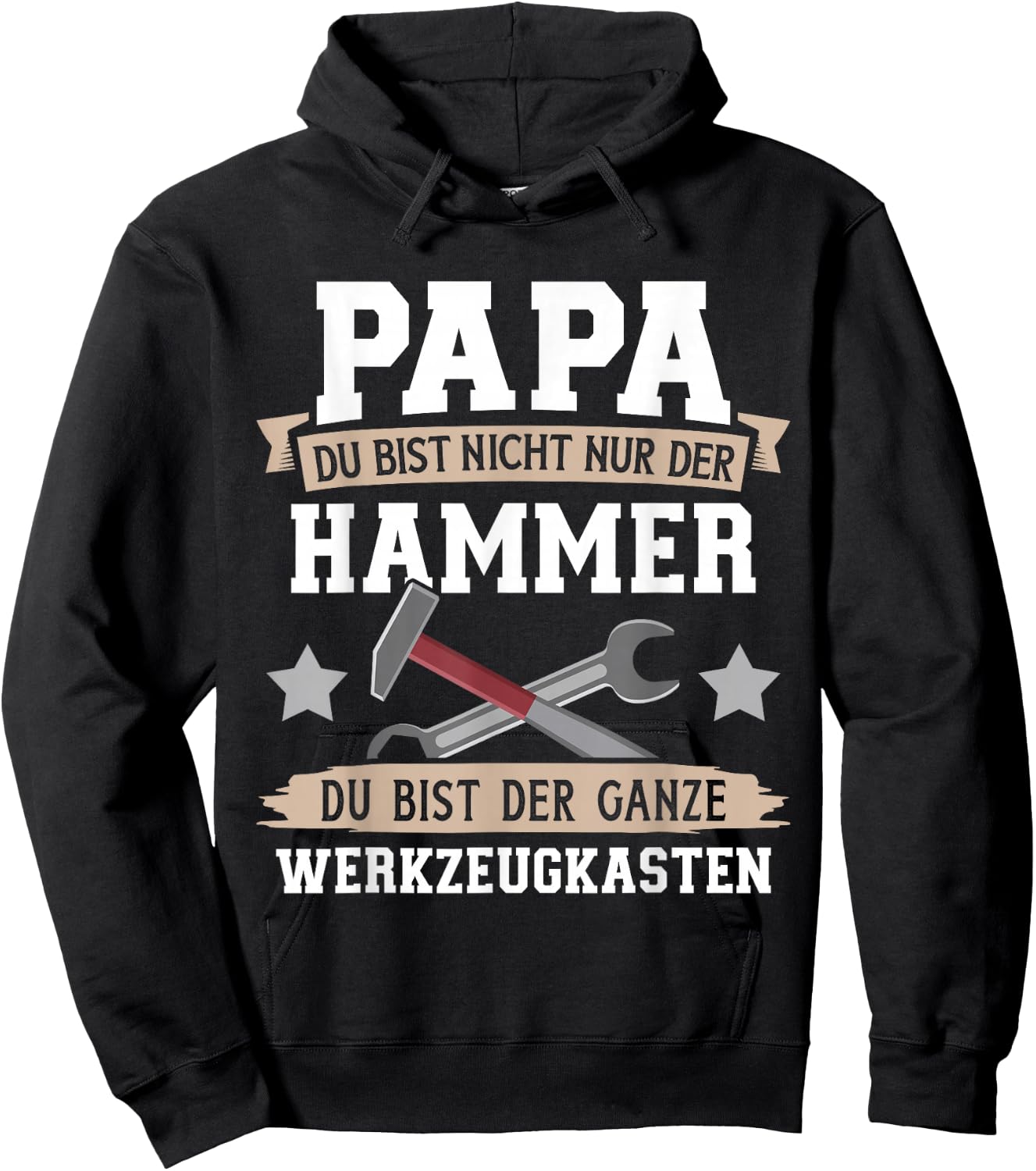 Papa Hammer Werkzeugkasten Handwerker Heimwerker Vatertag Hoodie - Hoodie | Black