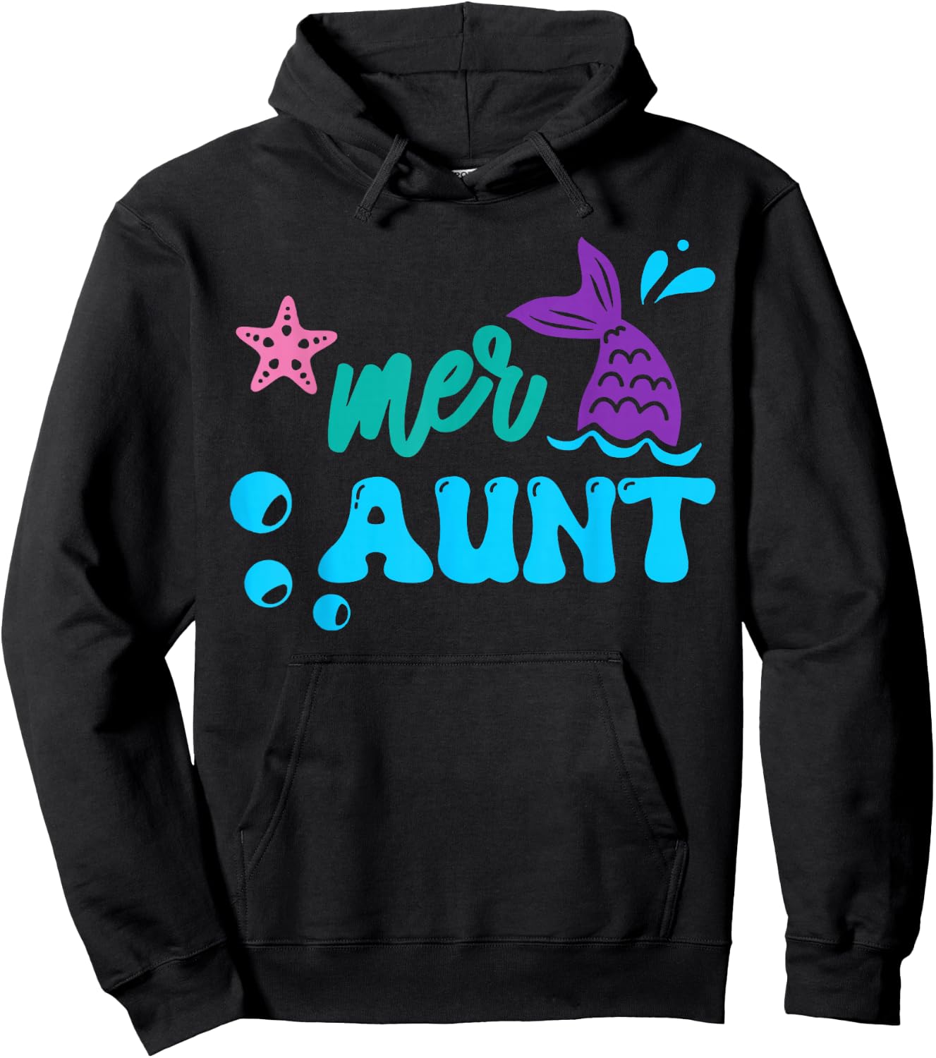 Mer Aunt Mermaid Shirt Matching Family Gifts Hoodie - Hoodie | Black