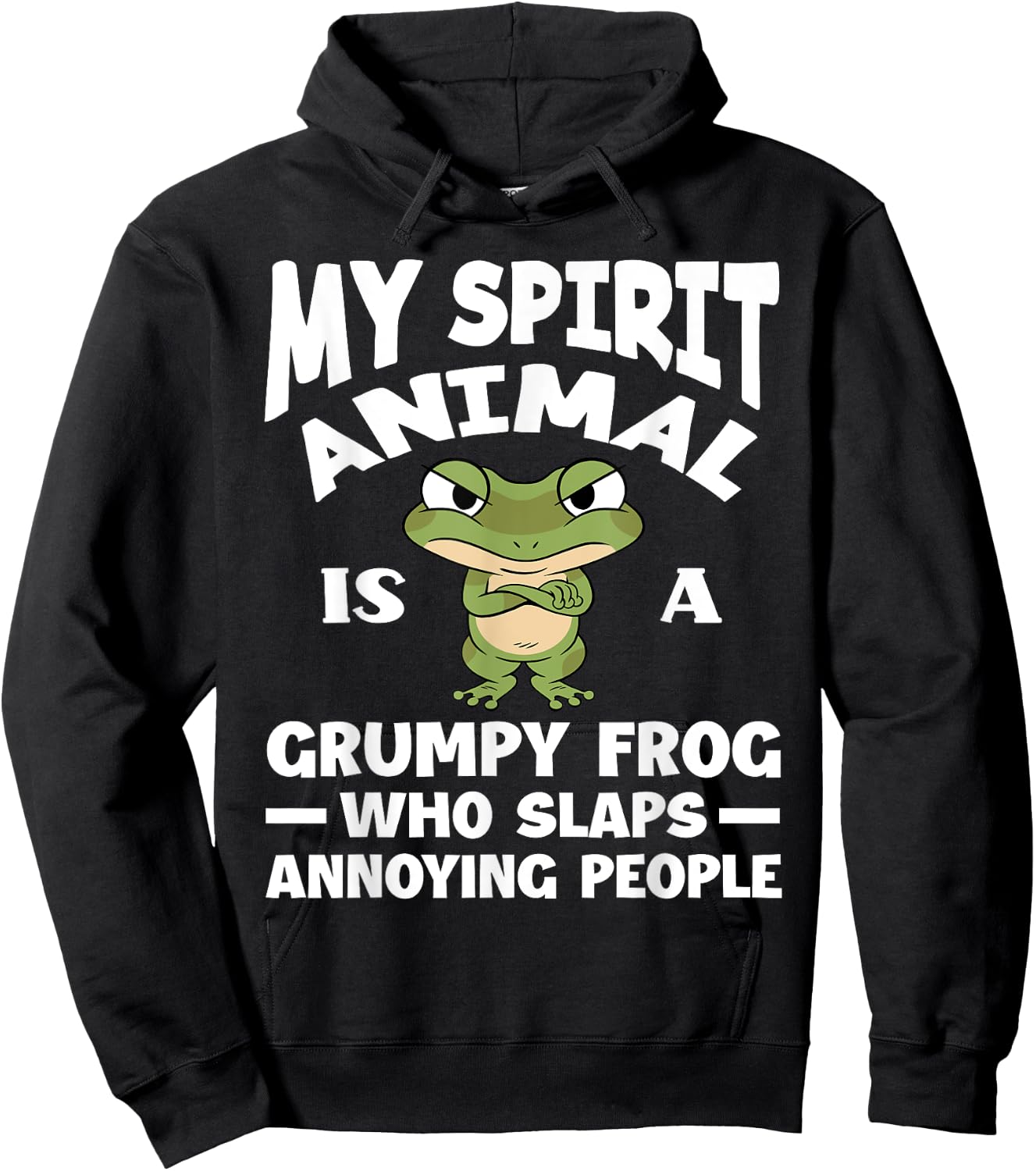 My Spirit Animal Is A Grumpy Frog Lover Funny Frog Hoodie - Hoodie | Black