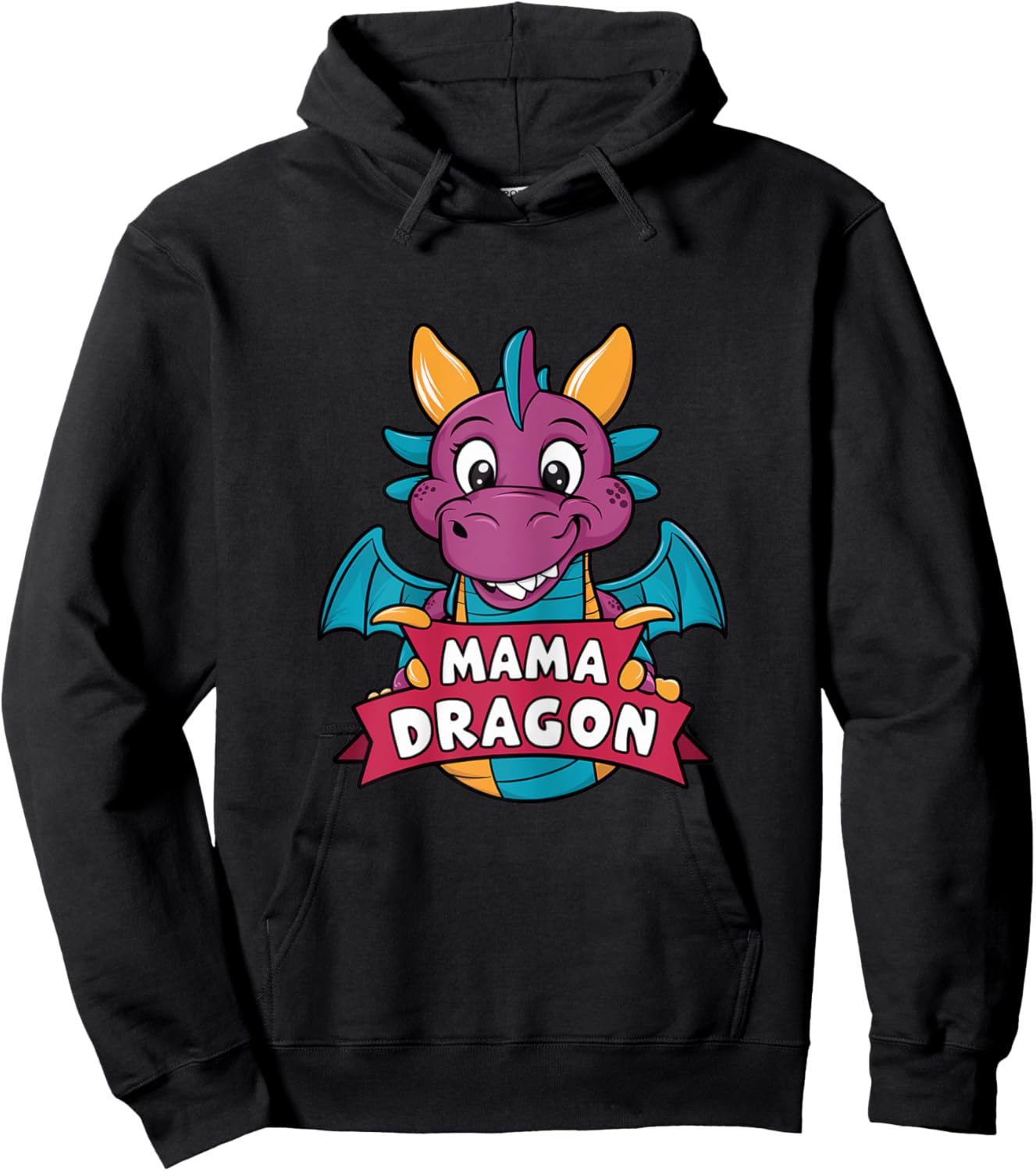 Mama Dragon Matching Family Mom Mother Hoodie - Hoodie | Black