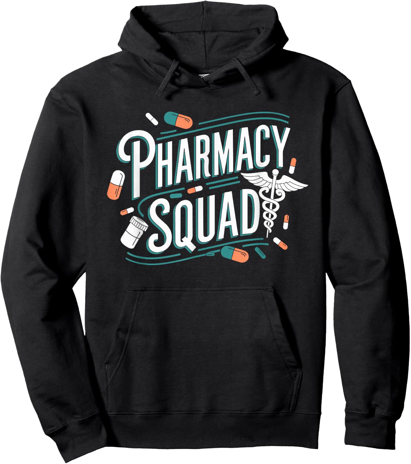 Pharmacy Squad, Pharmacy Team and Pharm Pharmacist Crew Hoodie - Hoodie | Black