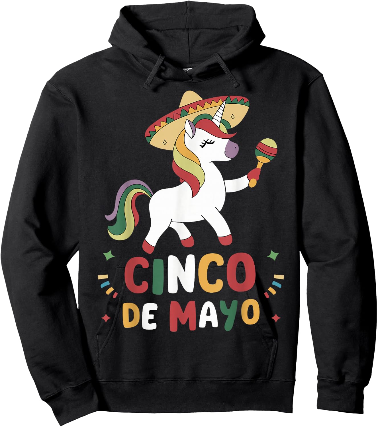 Unicorn Let's Fiesta Cinco de Mayo Girls Hoodie - Hoodie | Black