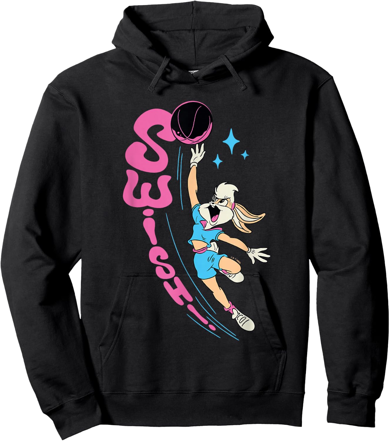 Looney Tunes Lola Bunny Swish Retro Basketball Vintage Logo Hoodie - Hoodie | Black