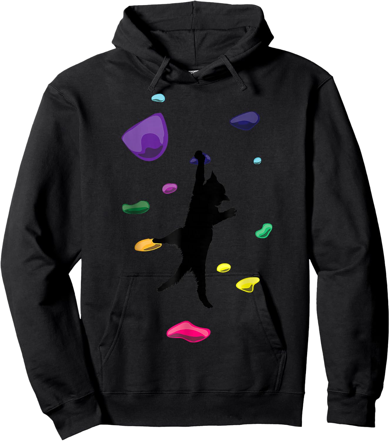 Funny Cat Climber Rock Climbing Gift Women And Kids Hoodie - Hoodie | Black