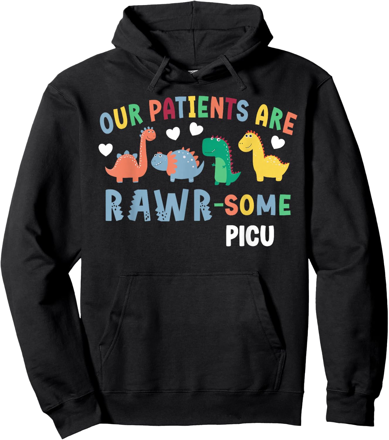 PICU Nurse Pediatric Intensive Care Unit Pediatric ICU Nurse Hoodie - Hoodie | Black