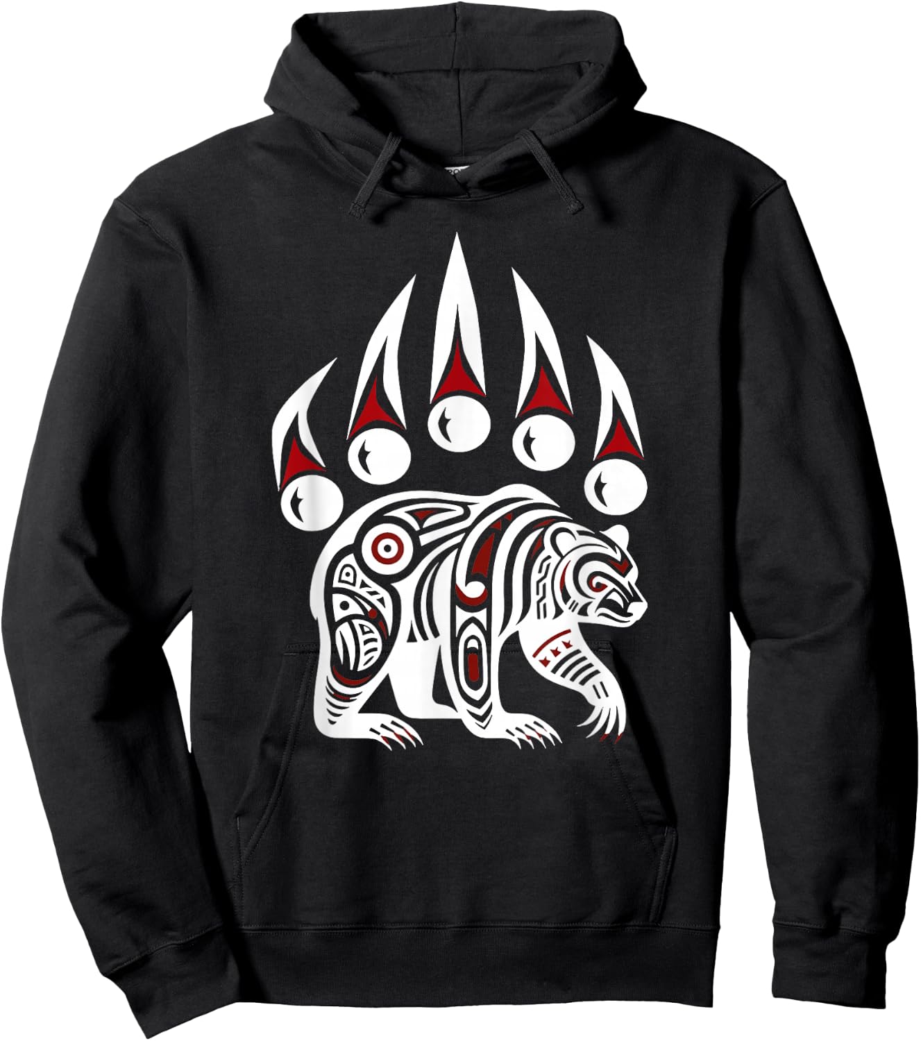 Native American Alaska Grizzly Bear Claw indian Pride Hoodie - Hoodie | Black