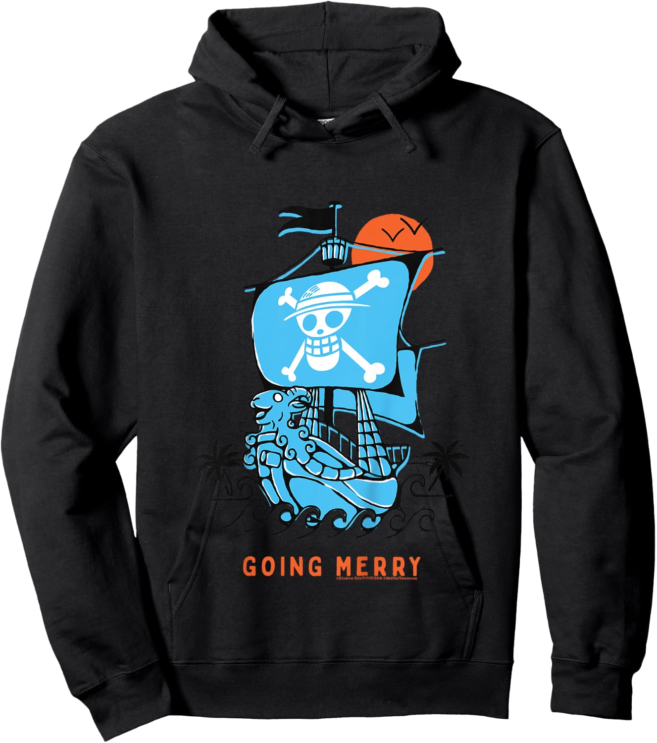 Kids Going Merry Ship Straw Hat Pirates Monkey D Luffy Kids , Blue, 2 Hoodie - Hoodie | Black