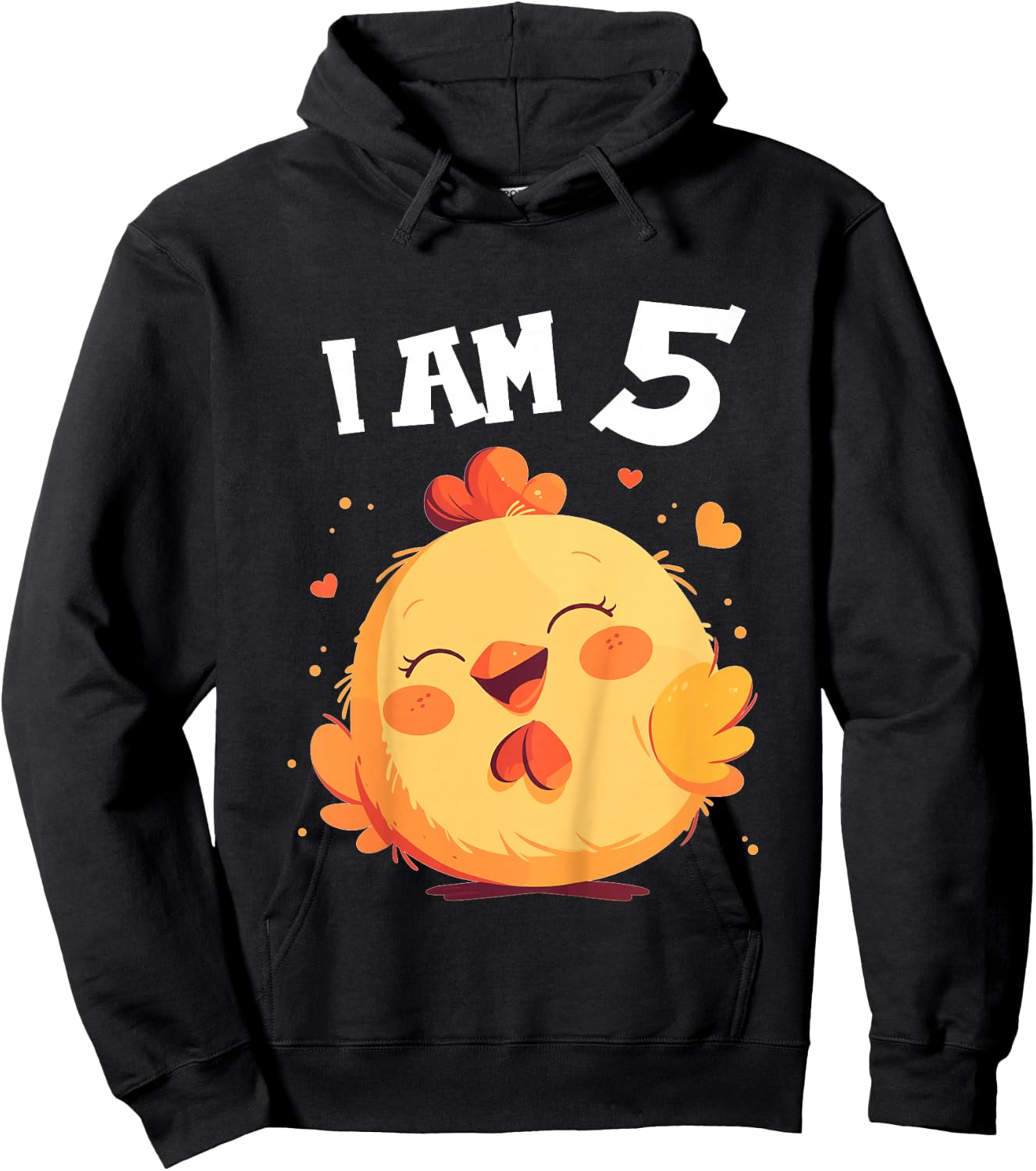 Kids 5 Years old 5 birthday Chickens Boy Girl Chicken Hoodie - Hoodie | Black
