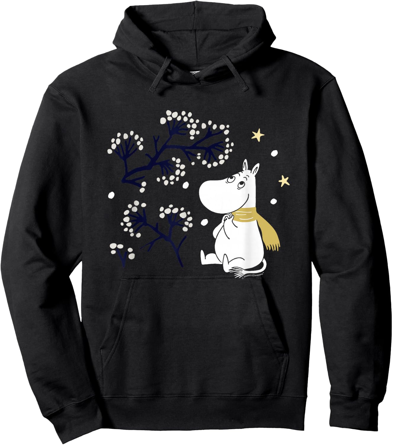Moomin Moomintroll Winter Watching the Snow , blue Hoodie - Hoodie | Black