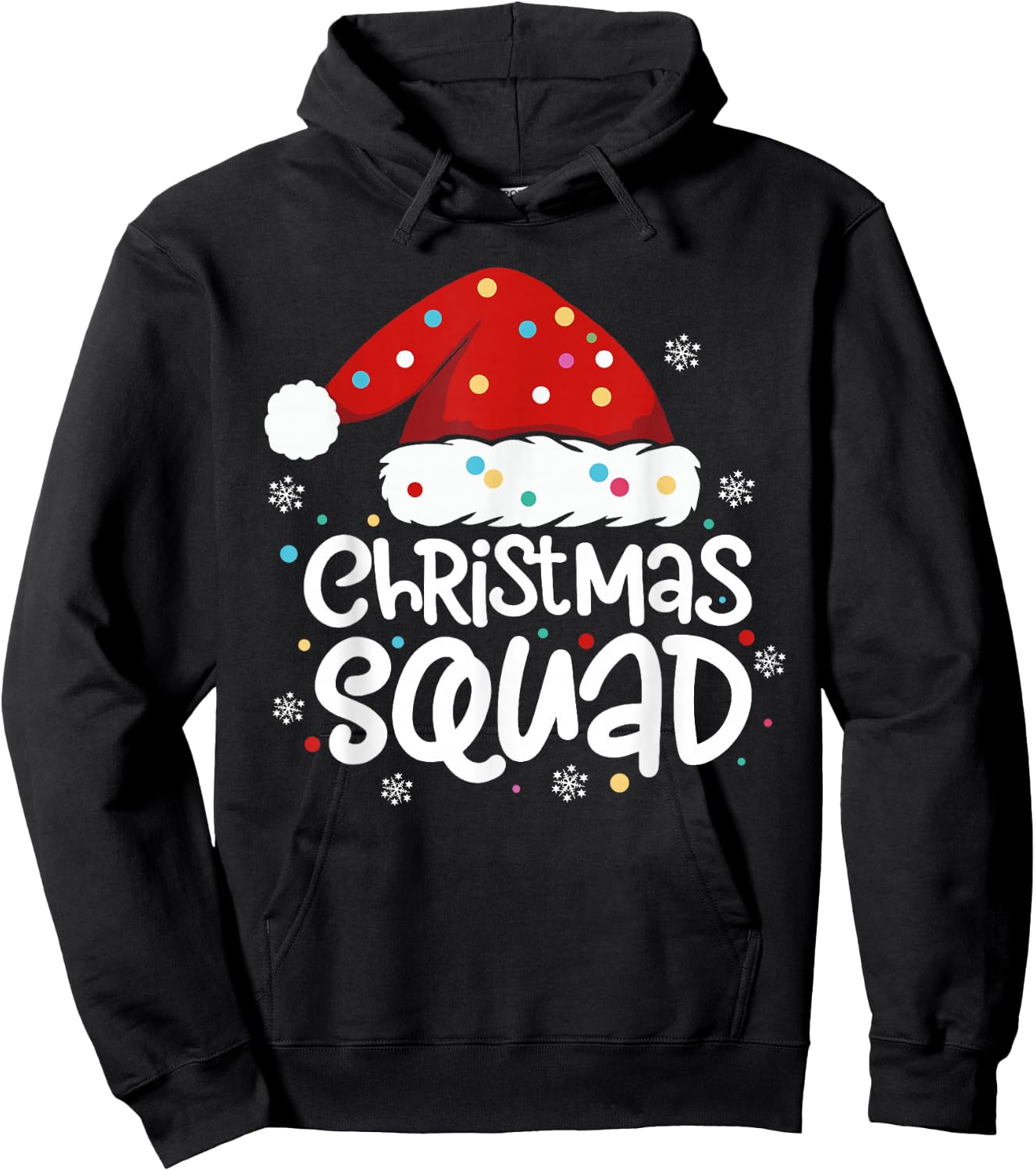 Christmas Squad Family Group Matching Christmas Party Pajama Hoodie - Hoodie | Black