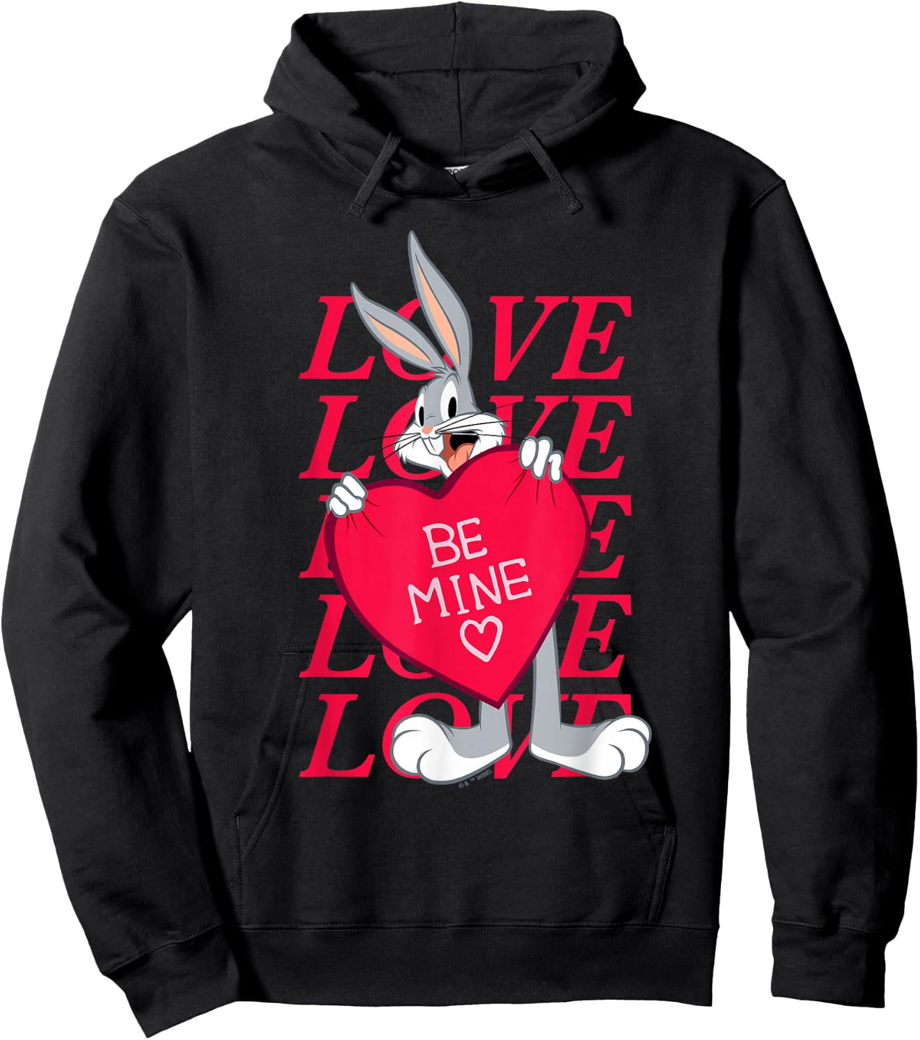 Looney Tunes Valentine's Day Bugs Bunny Be Mine Hoodie - Hoodie | Black