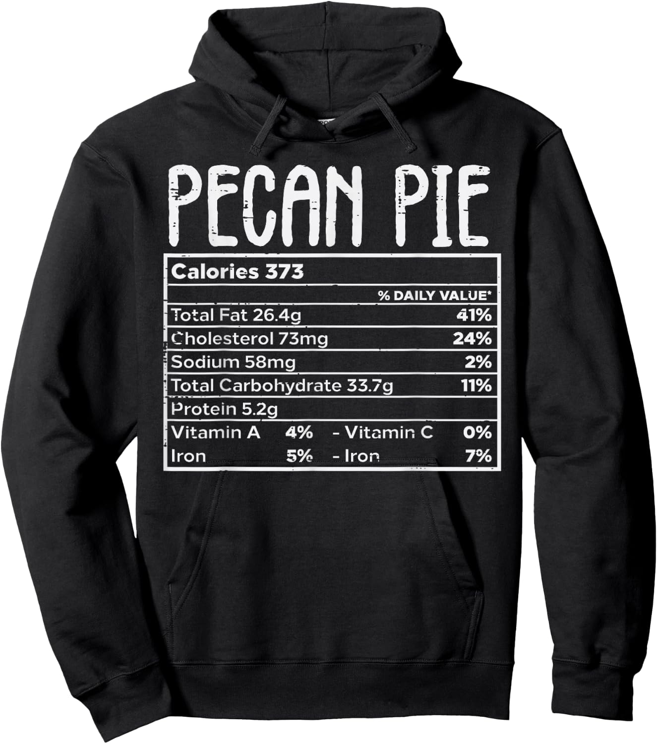 Pecan Pie Nutrition Facts Food Matching Family Thanksgiving Hoodie - Hoodie | Black