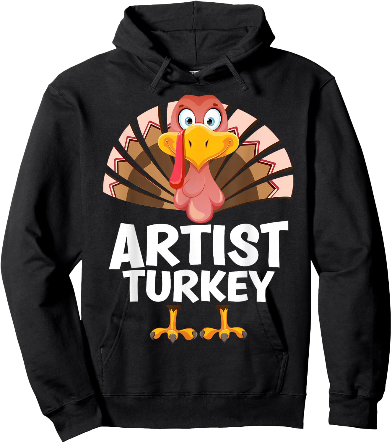Thanksgiving Artist Turkey Matching Pajama Hoodie - Hoodie | Black