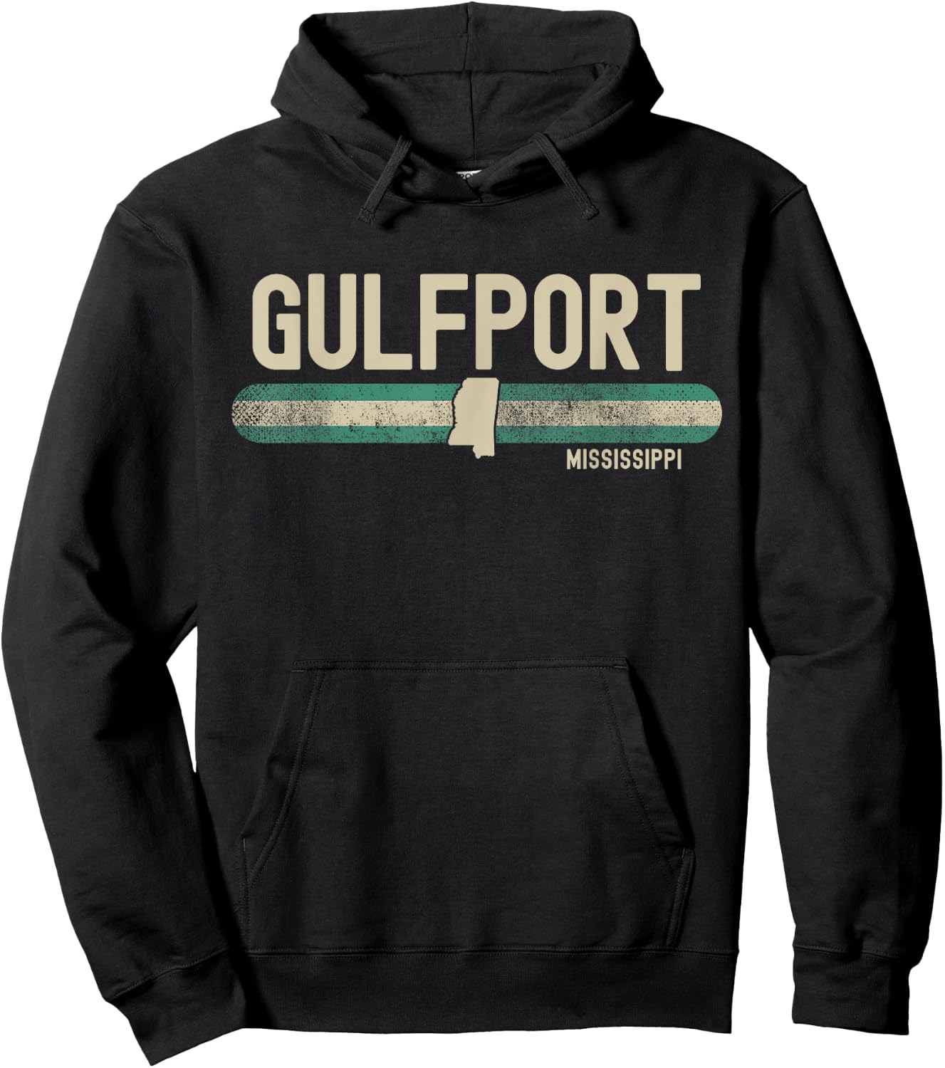 Gulfport MS | Mississippi | Travel & 80s Style Hoodie - Hoodie | Black