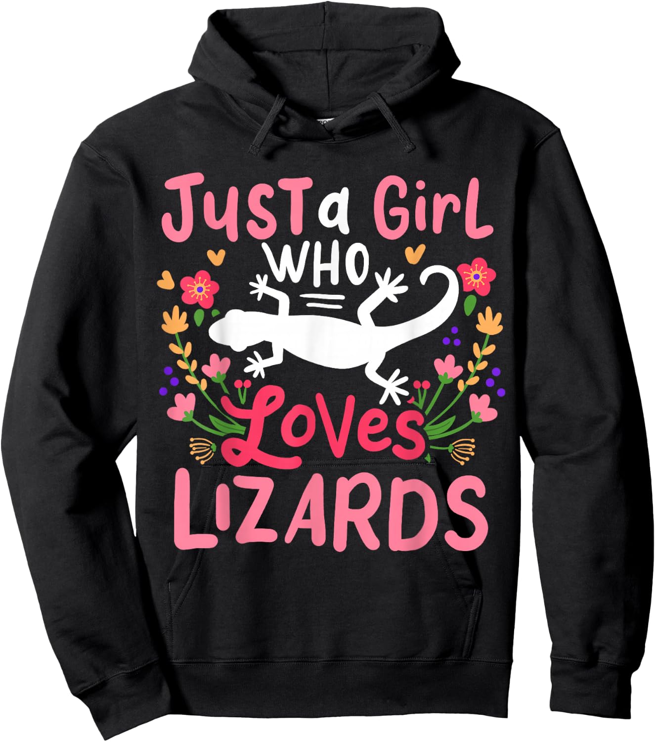 Lizard Just A Girl Who Loves Lizards for Lizard Lovers Hoodie - Hoodie | Black