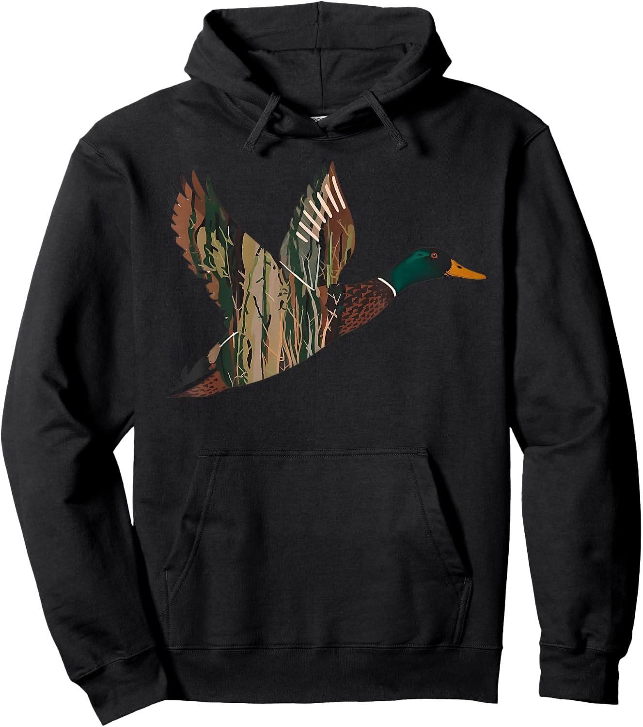 Southern Duck Camo Hunting Gifts Men Waterfowl Hunter Hoodie - Hoodie | Black