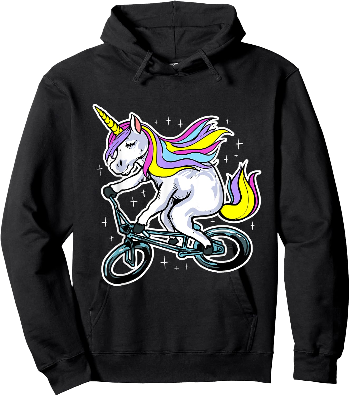 Funny Magic BMX Bike Bicycle Rider Unicorn Costume Hoodie - Hoodie | Black