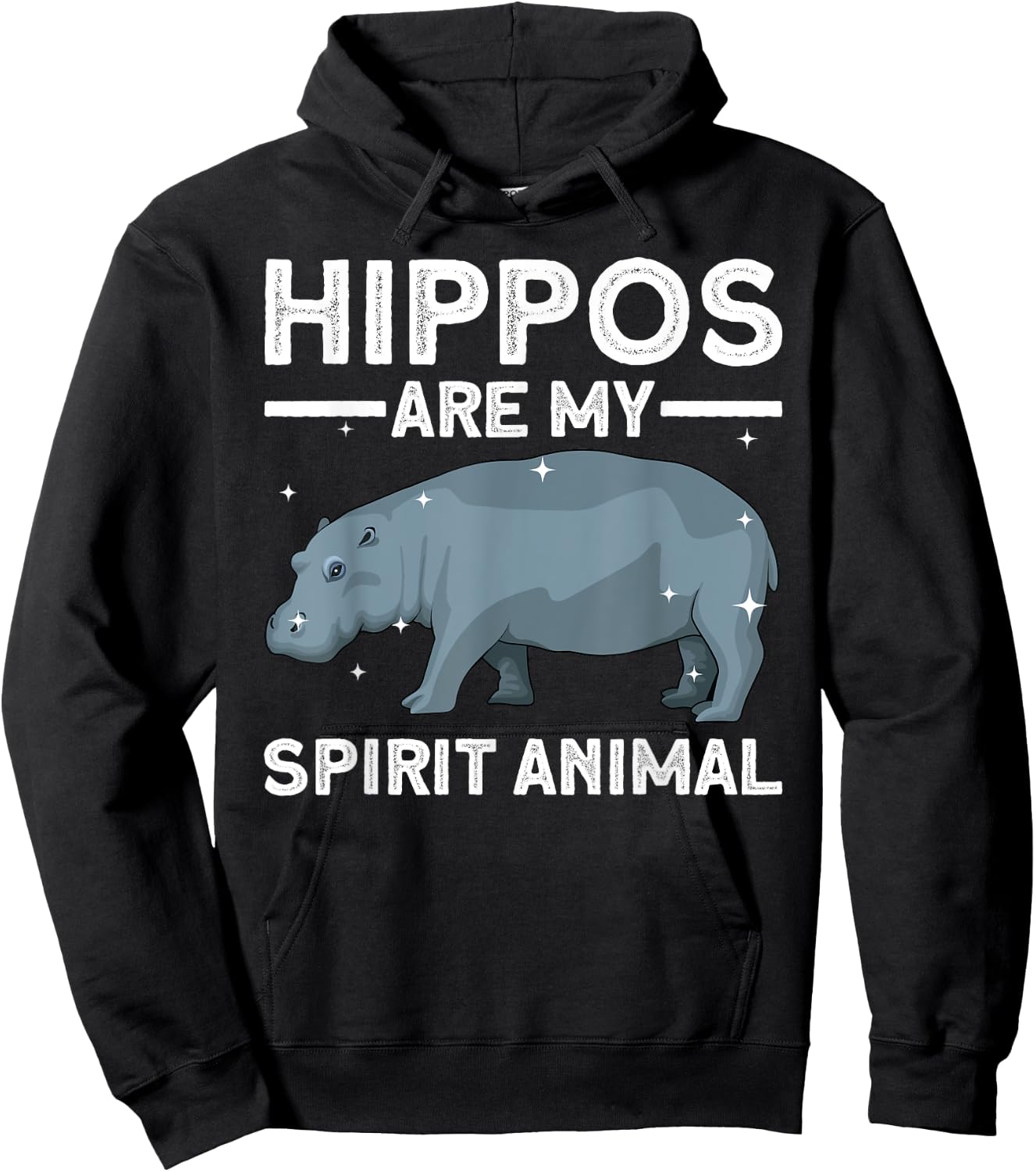 Funny Hippopotamus Design Women Animal Hippo Lover Hoodie - Hoodie | Black
