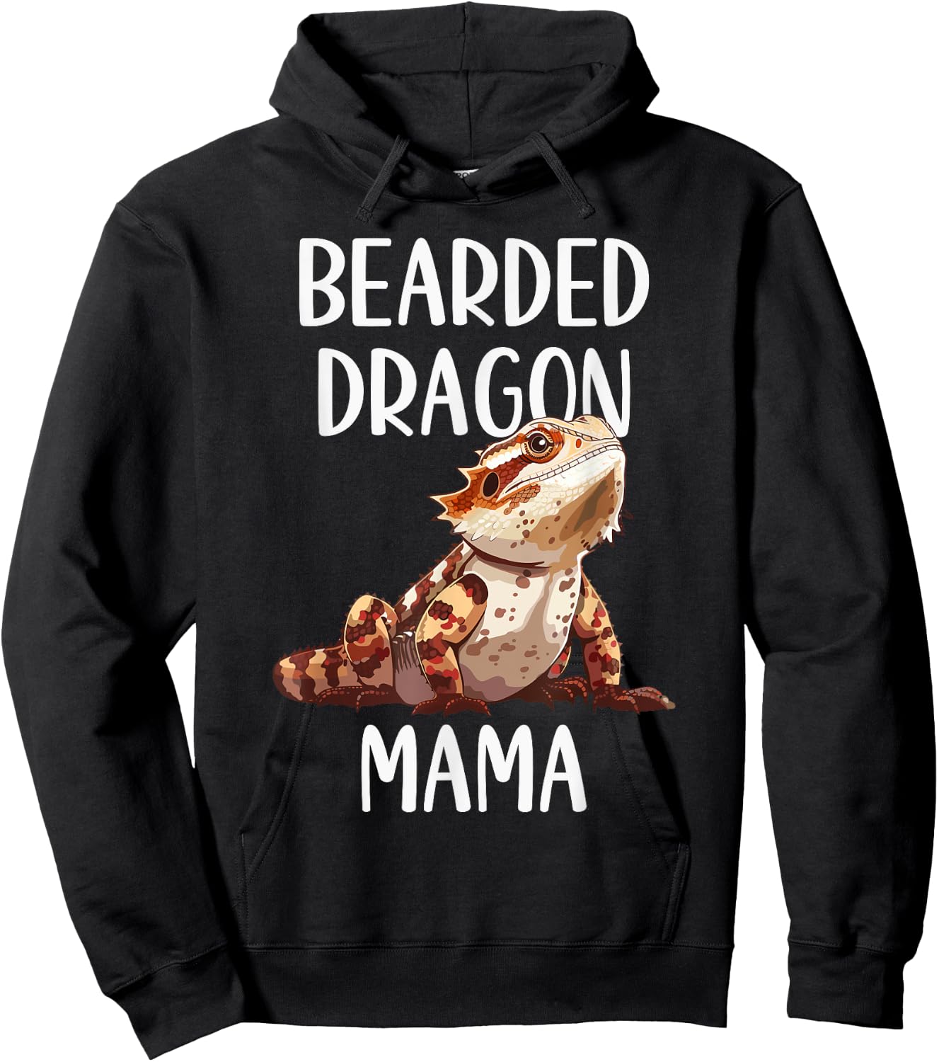 Bearded Dragon Mama Funny Animals Lover Mom Gift Mothers Day Hoodie - Hoodie | Black