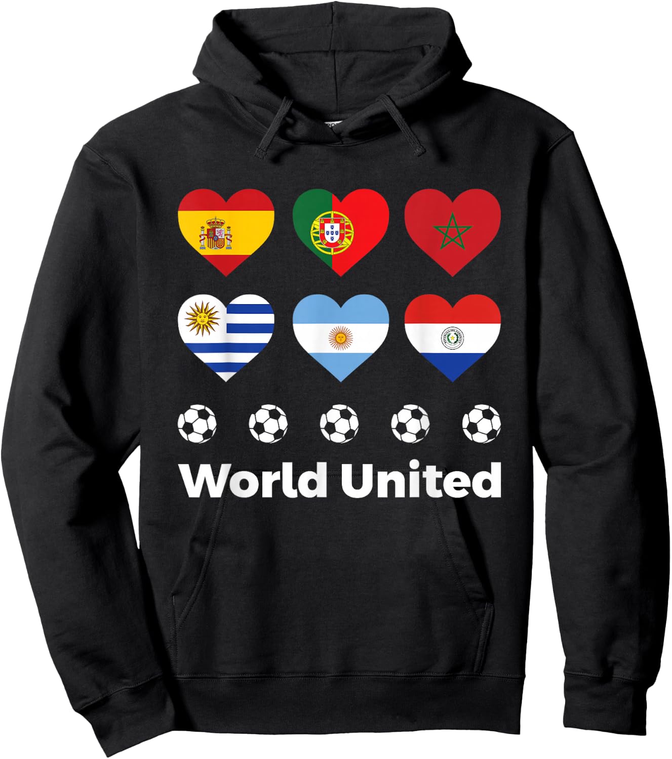 Soccer Football Tournament World United 2030 Love Sports Hoodie - Hoodie | Black