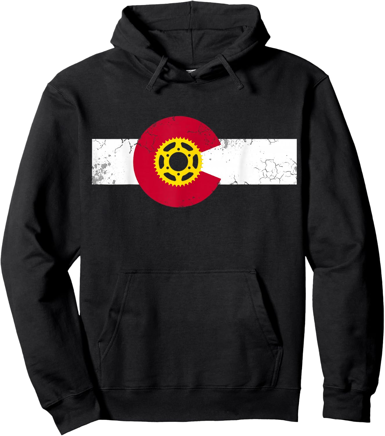 Colorado Flag Mountain Bike Cycling Riding Biking Cyclist Hoodie - Hoodie | Black