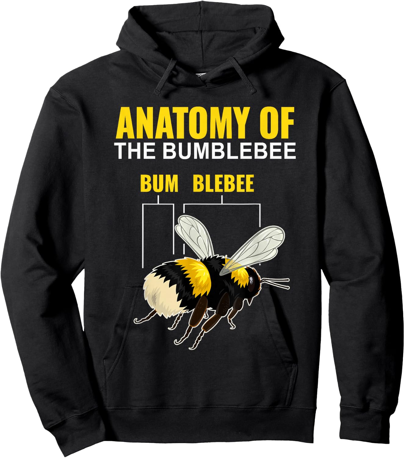 Anatomy Of The Bumblebee Funny Cute Bee Lovers Hoodie - Hoodie | Black