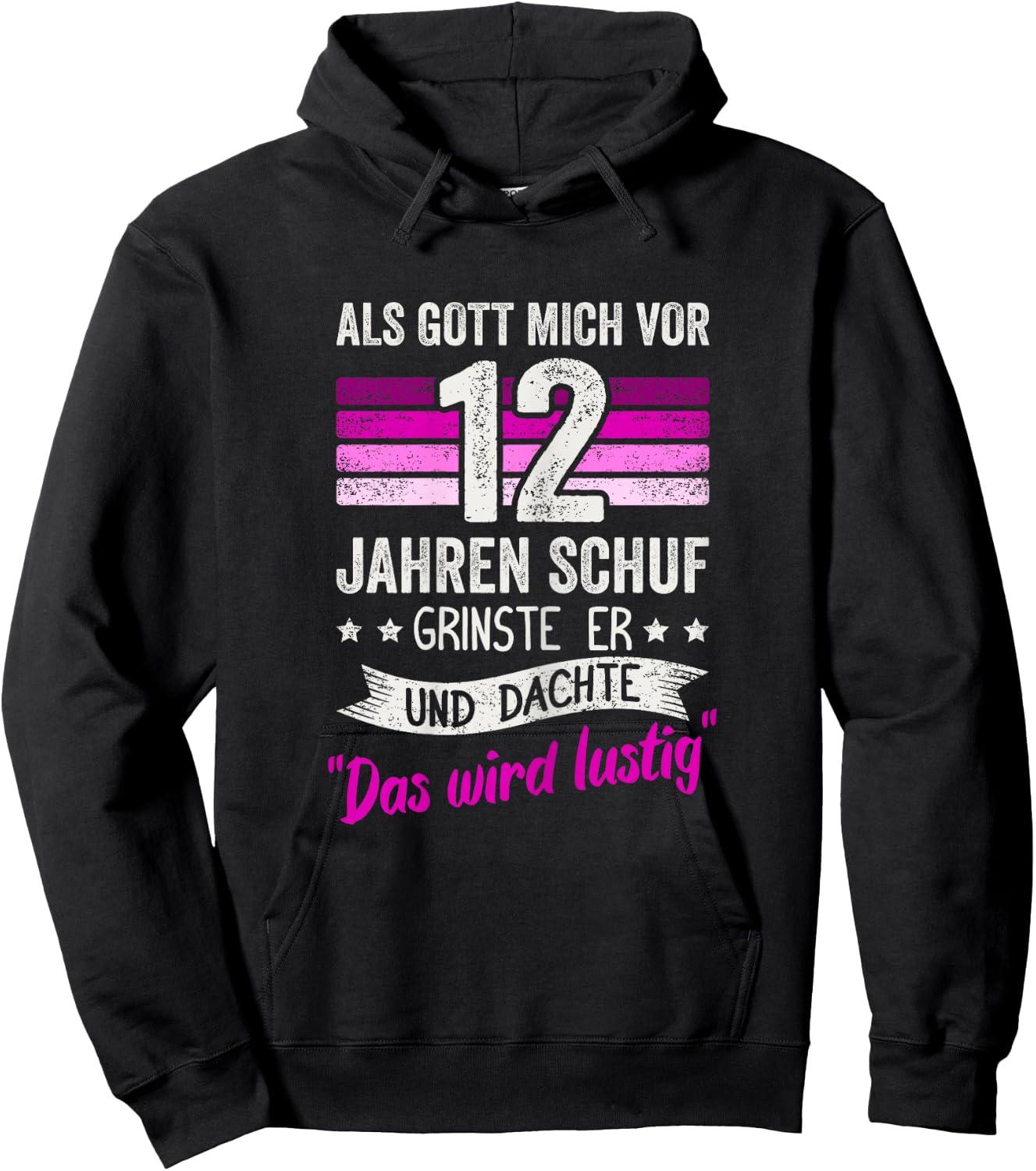 12. Geburtstag als Gott mich vor 12 Jahren schuf grinste er Hoodie - Hoodie | Black