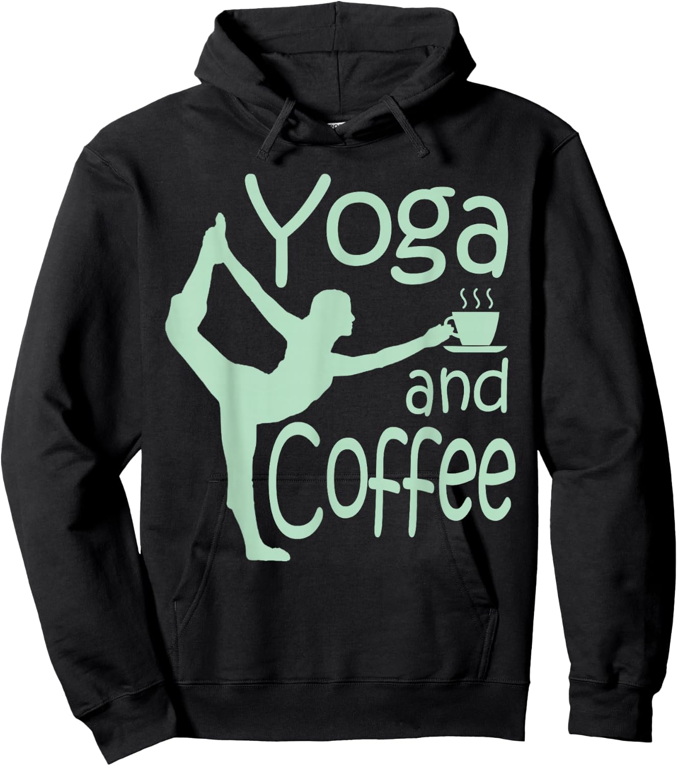 Yoga with Sayings Yoga and Coffee Hoodie - Hoodie | Black