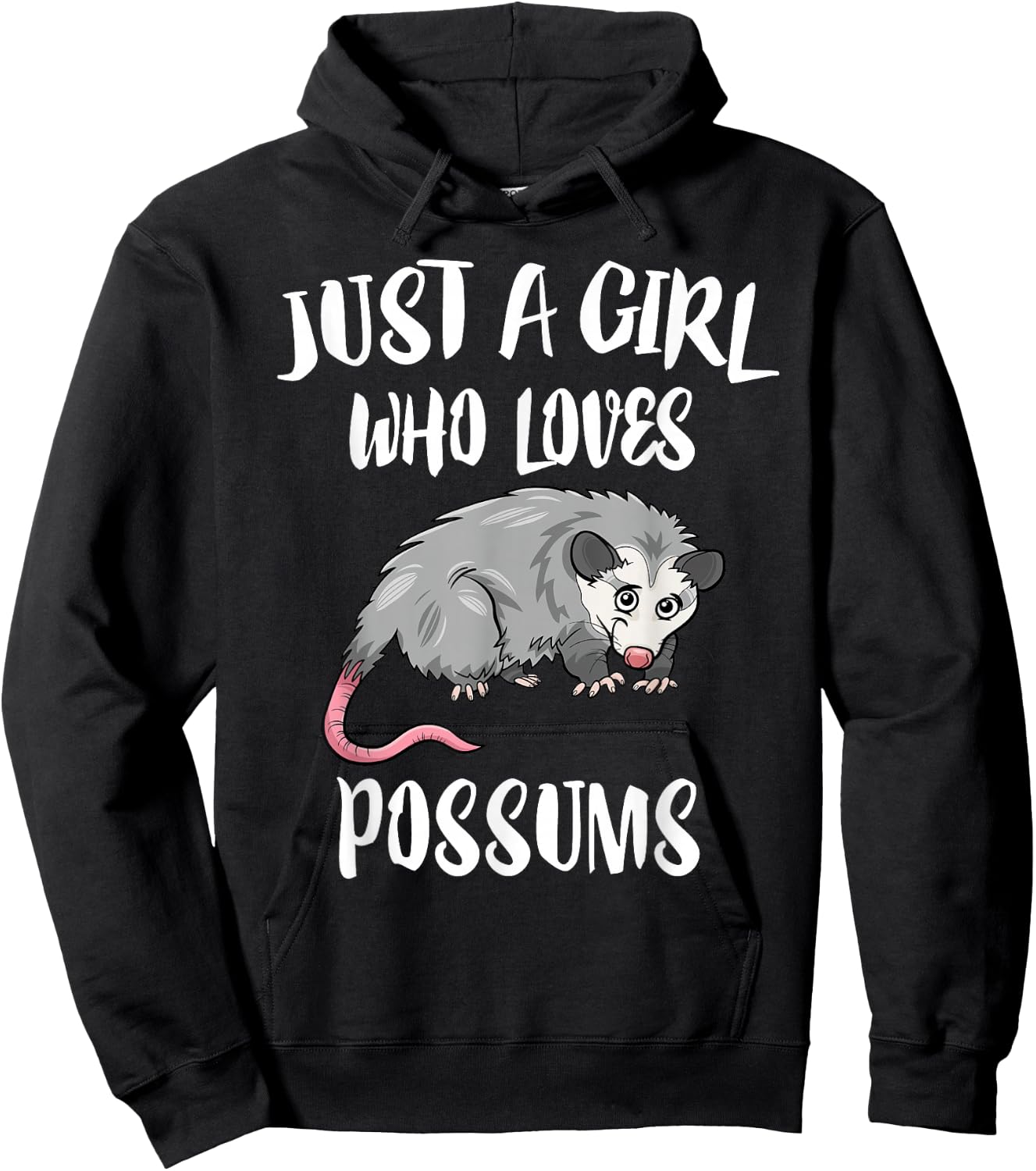Just A Girl Who Loves Possums Animal Gift Hoodie - Hoodie | Black