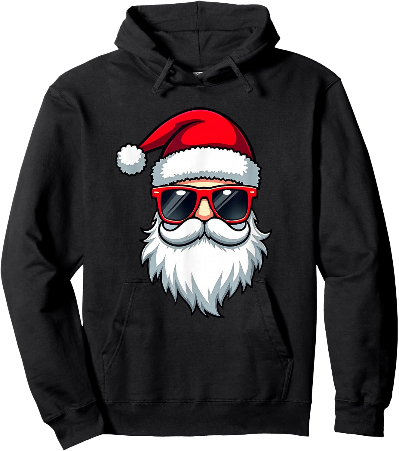Cool Santa in Sunglasses Christmas Modern Holiday Art , Black, S Hoodie - Hoodie | Black