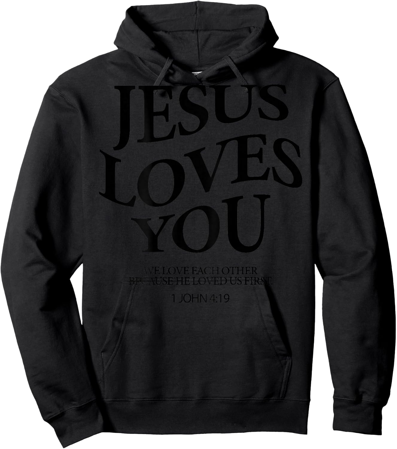 Jesus loves you, we love us (on the back) , gray Hoodie - Hoodie | Black