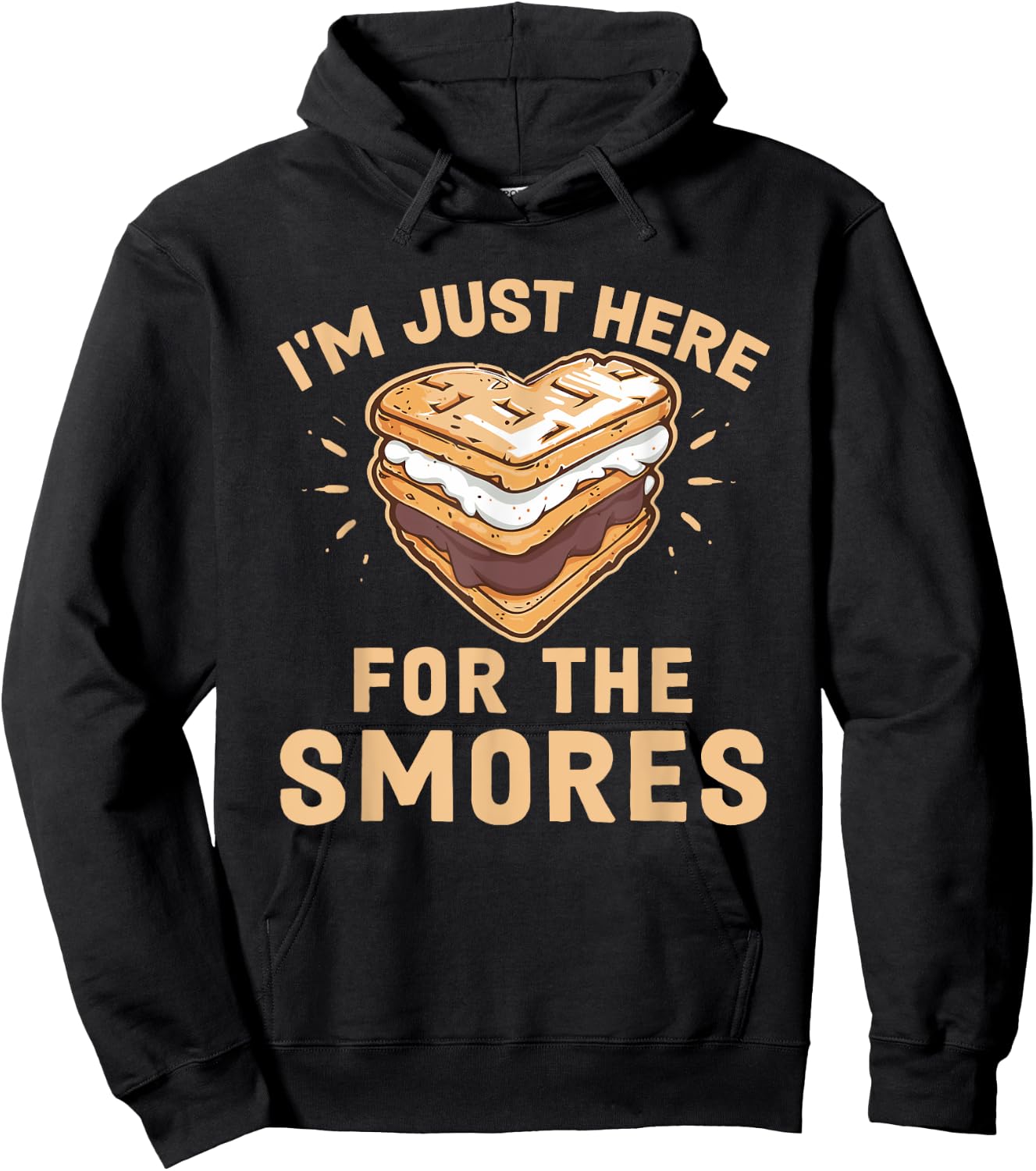 I'm Just Here For The Smores Camping Marshmallow Smores Hoodie - Hoodie | Black