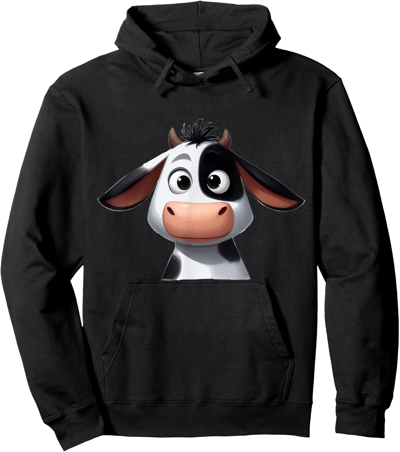 Kuh lustig süß niedlich Comic Cartoon Kühe Tiere , black Hoodie - Hoodie | Black