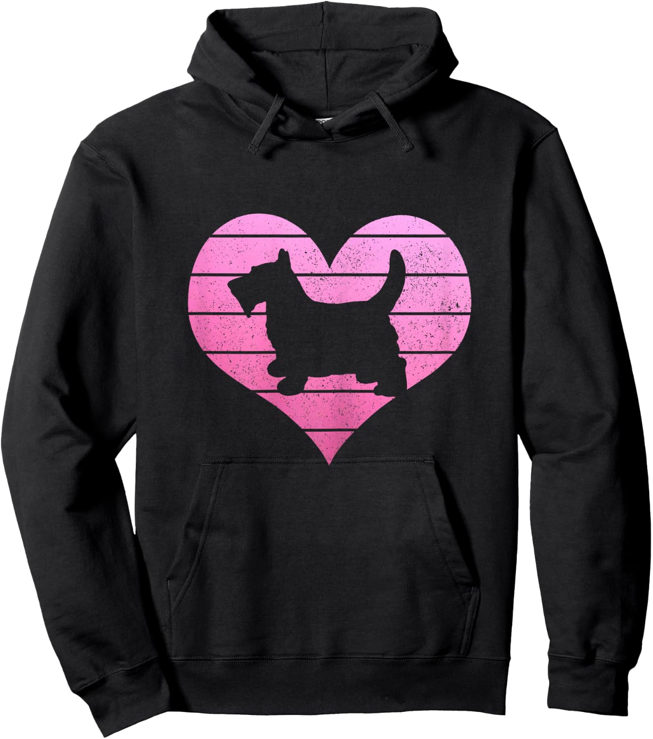 Scottish Terrier Heart Scottie Mom Dad Funny Cute Dog Lover Hoodie - Hoodie | Black