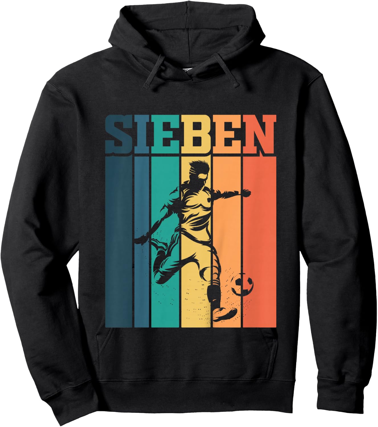 Children's Birthday 7 Years 7th Birthday Football , black Hoodie - Hoodie | Black