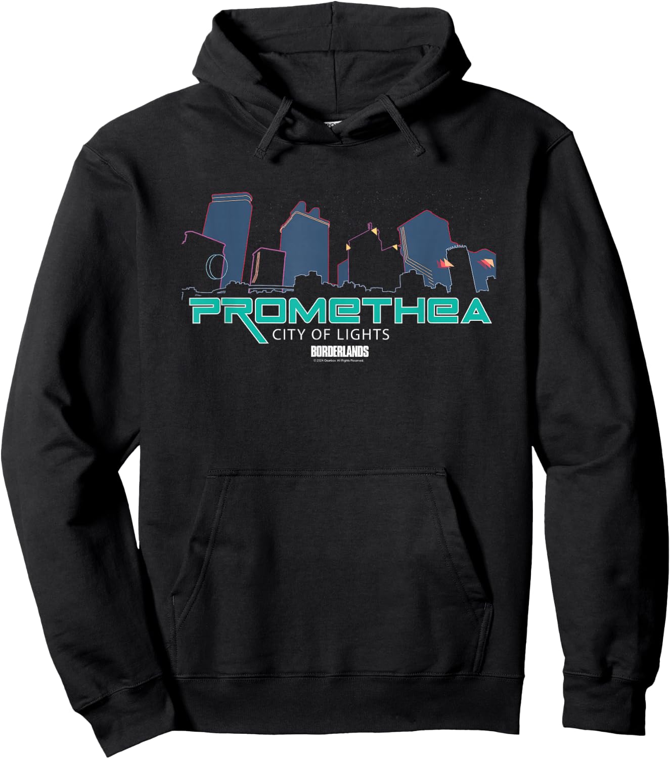 Borderlands Promethea City Lights Gaming Hoodie - Hoodie | Black
