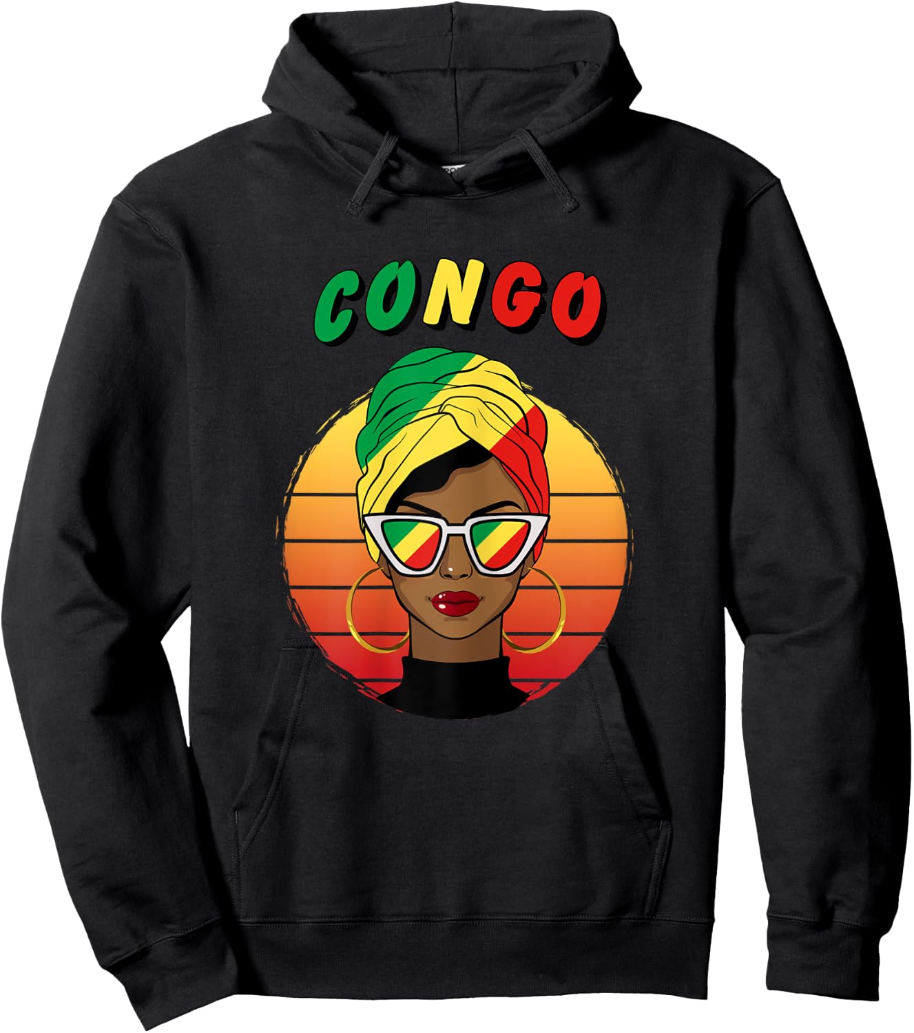 Congo, flag of Congo, girl and woman of Congo Hoodie - Hoodie | Black