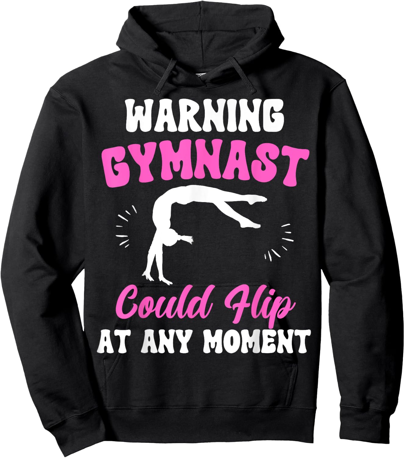 Warning Gymnast Could Flip At Any Moment For Girls Kids Hoodie - Hoodie | Black