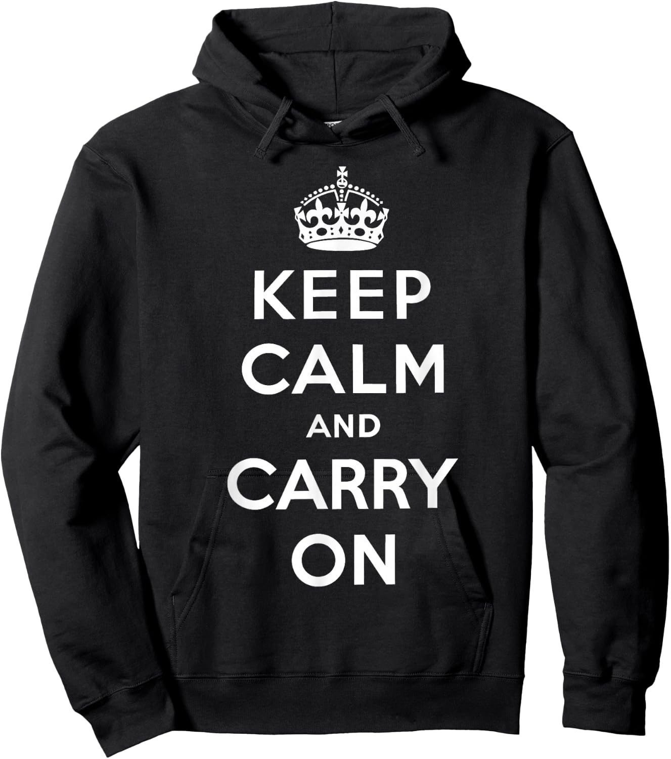 Keep Calm and Carry On Vintage Retro Poster Print Hoodie - Hoodie | Black