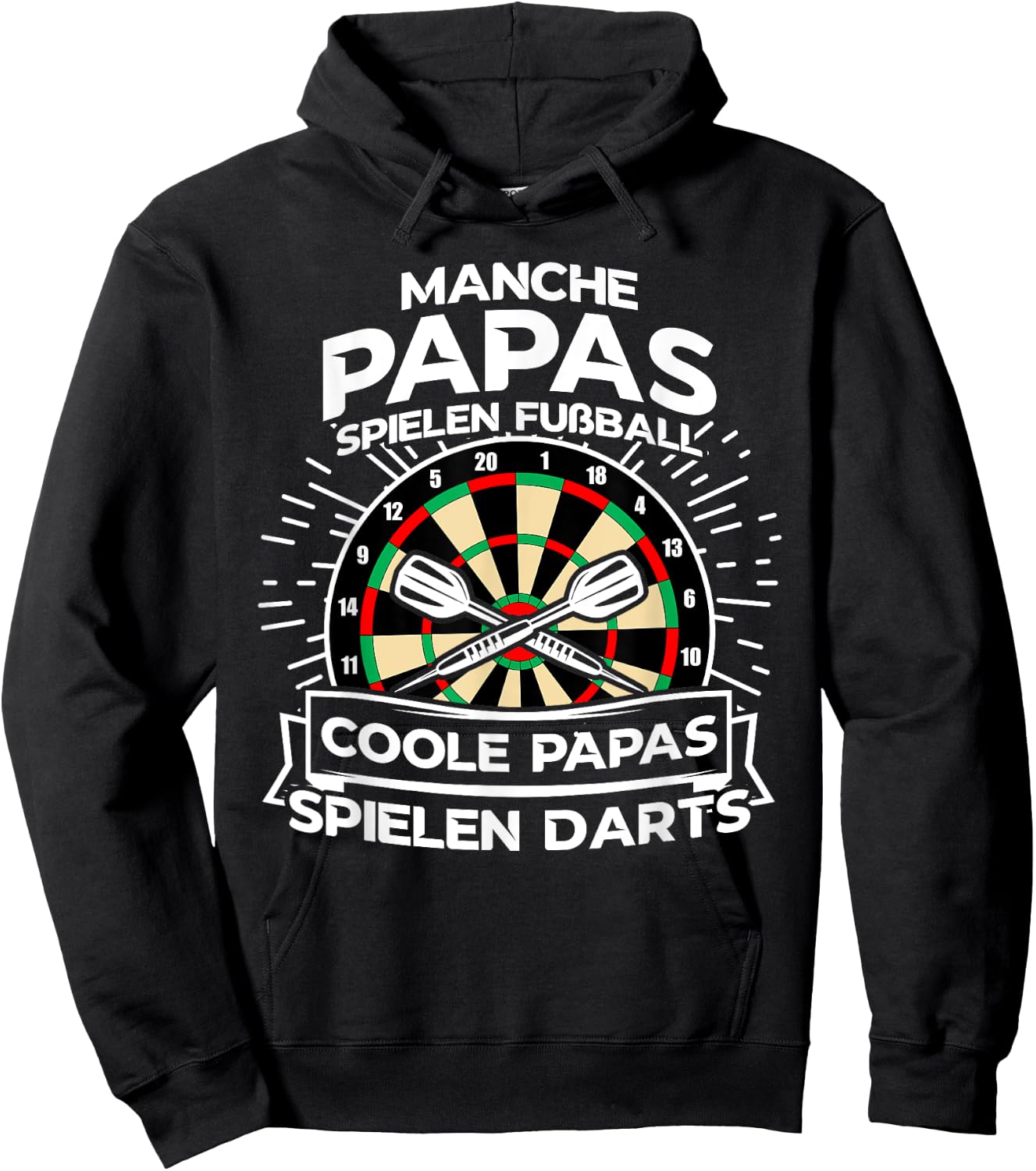 Men's Cool Papas Playing Darts Dart Player Dart , black Hoodie - Hoodie | Black