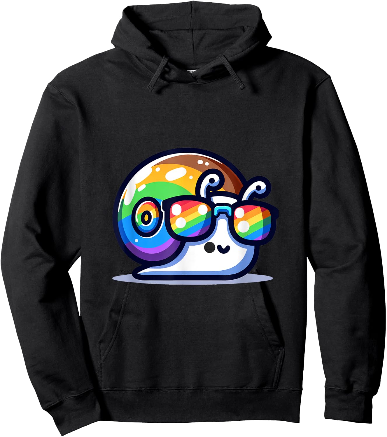 Awesome Rainbow Sunglasses Cute Snail Hoodie - Hoodie | Black