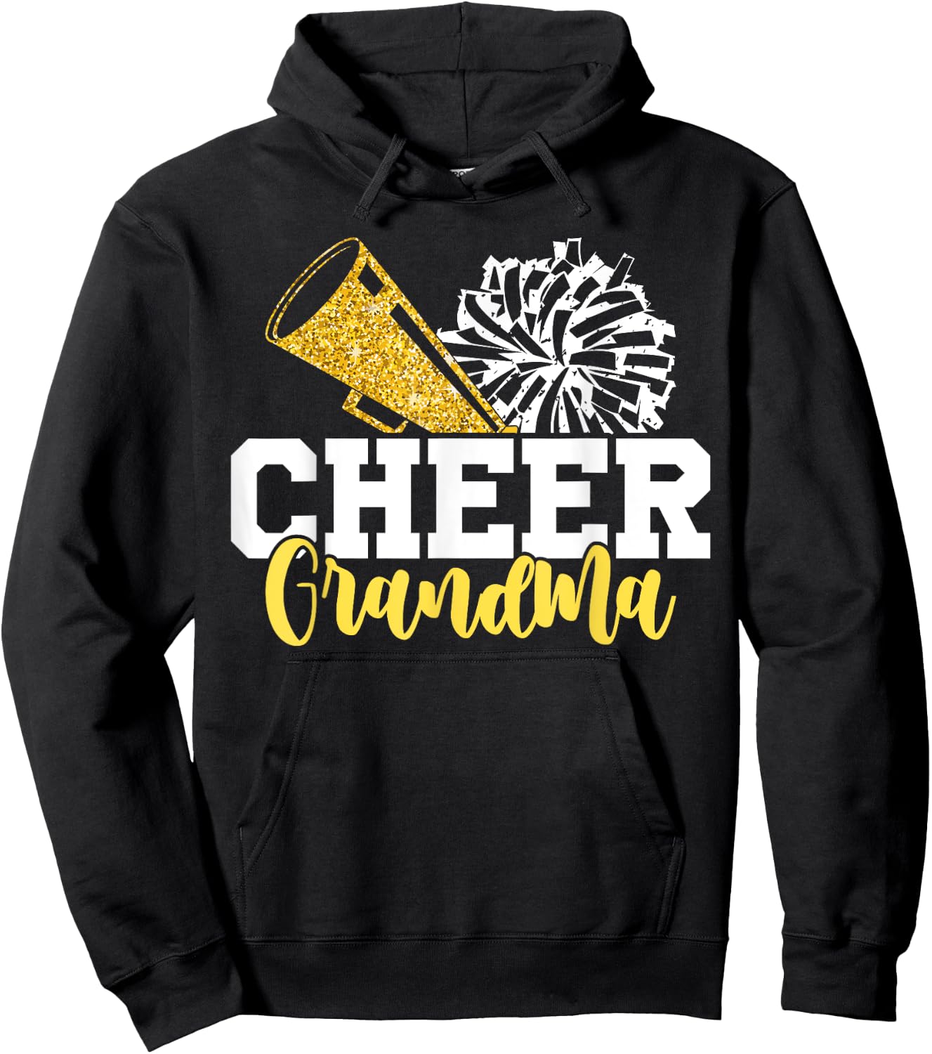 Cheer Grandma Hearts Cheerleading Grandmother Hoodie - Hoodie | Black