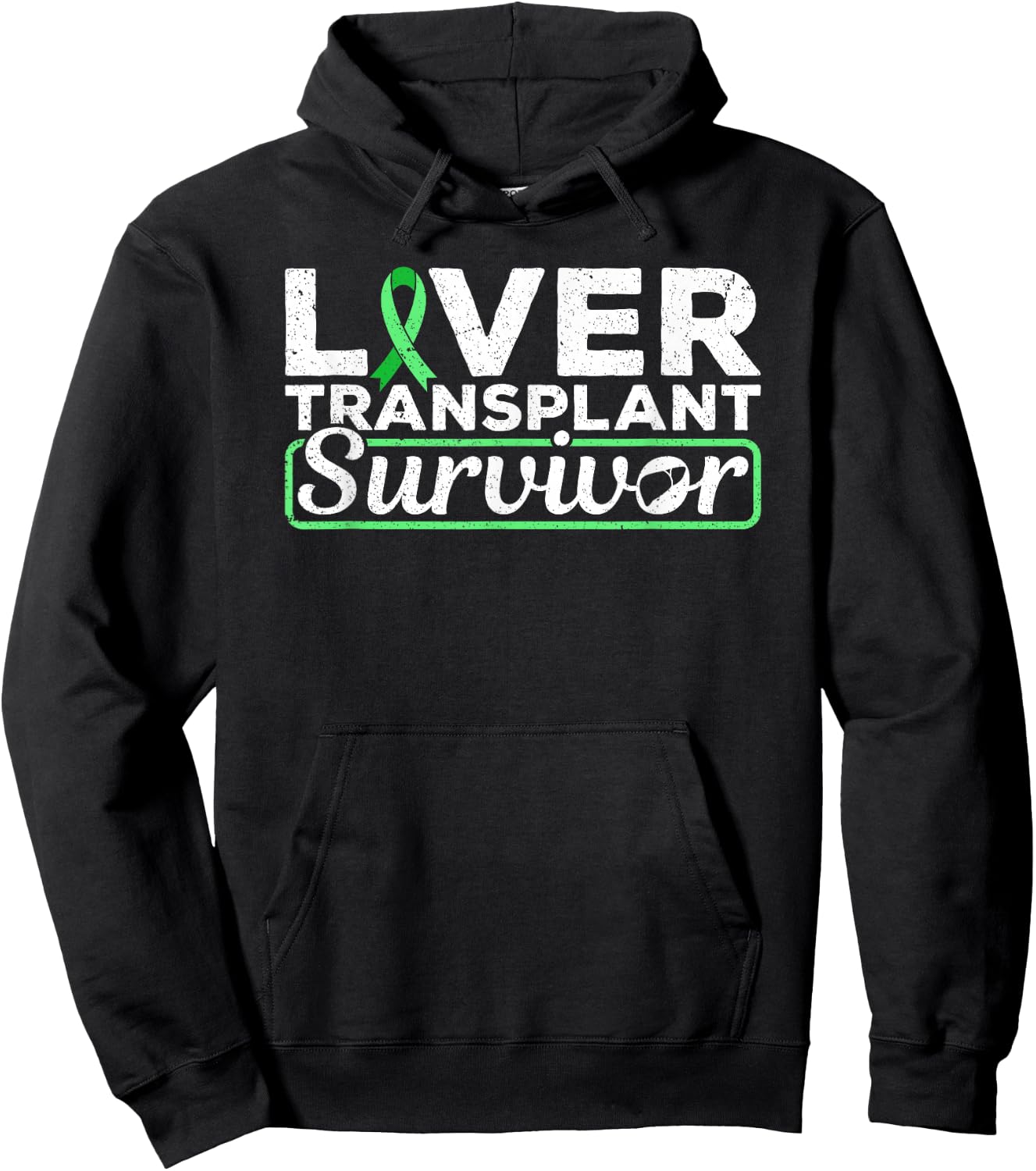 Liver Transplant Survivor Green Ribbon Hoodie - Hoodie | Black